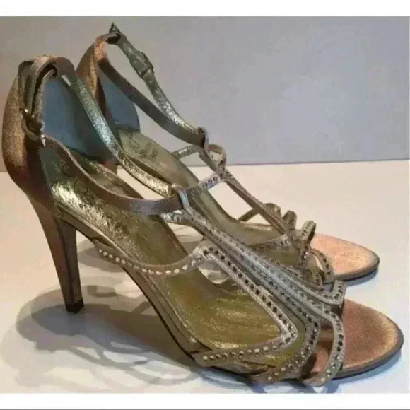 adrianna papell Heels sz 6.5 Gold Sequins Formal - Picture 3 of 9